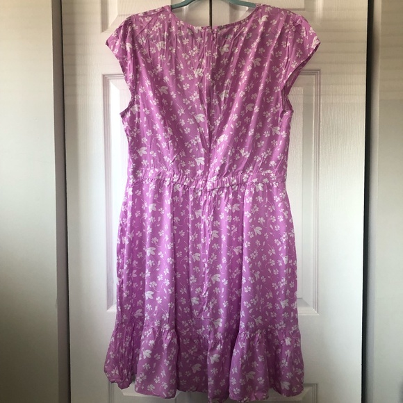 J. Crew Ruffle-front mini dress in soft rayon bubblegum floral Sz 12 J039-12 - Picture 3 of 9